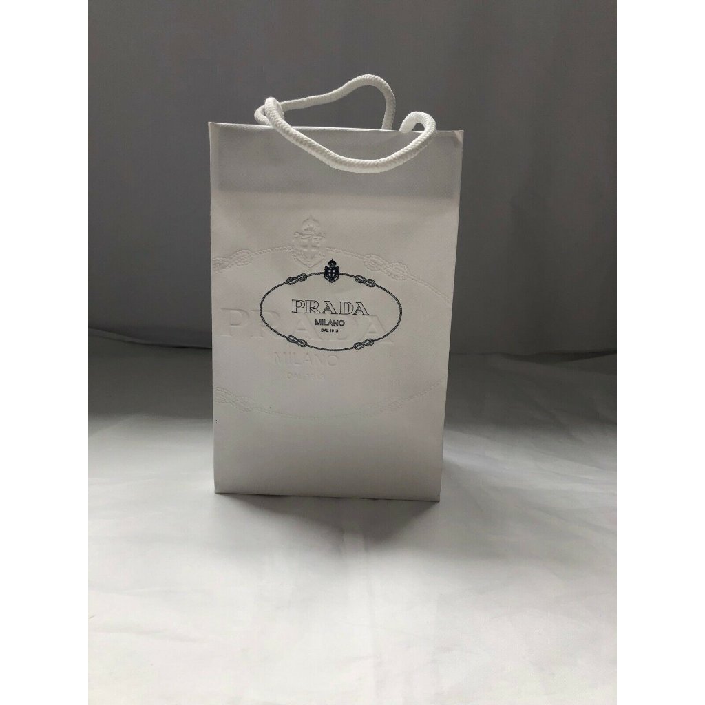 Prada Paper Shopping Bag Reusable White 96 X 62 X 3